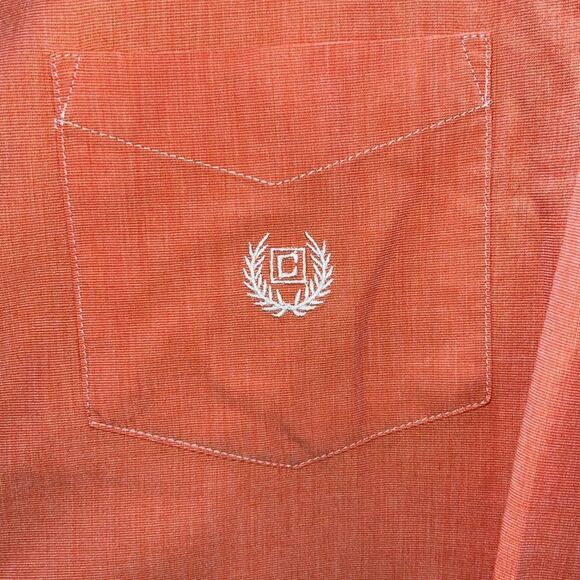 Chaps button down shirt orange white - Picture 2 of 6